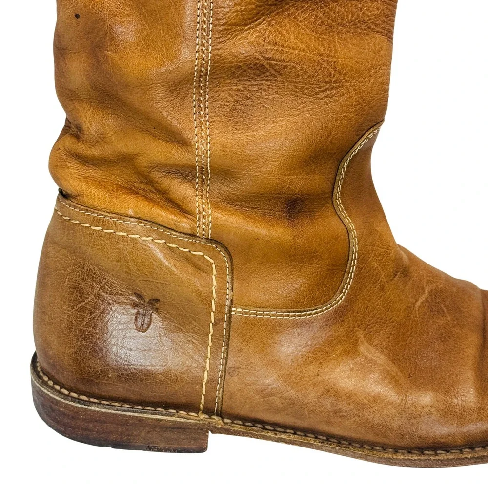 Frye Paige‎ Tall Riding Boots Women's 9.5B Tan Leather Classic Equestrian Chic